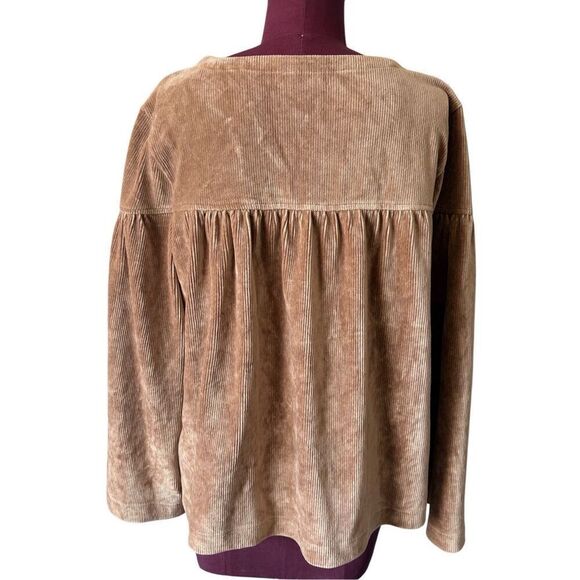 Madewell x Texture & Thread Corduroy Swing Top size L Warm Hickory Brown - Picture 5 of 11
